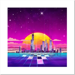 Synthwave Neon Light Chicago Posters and Art